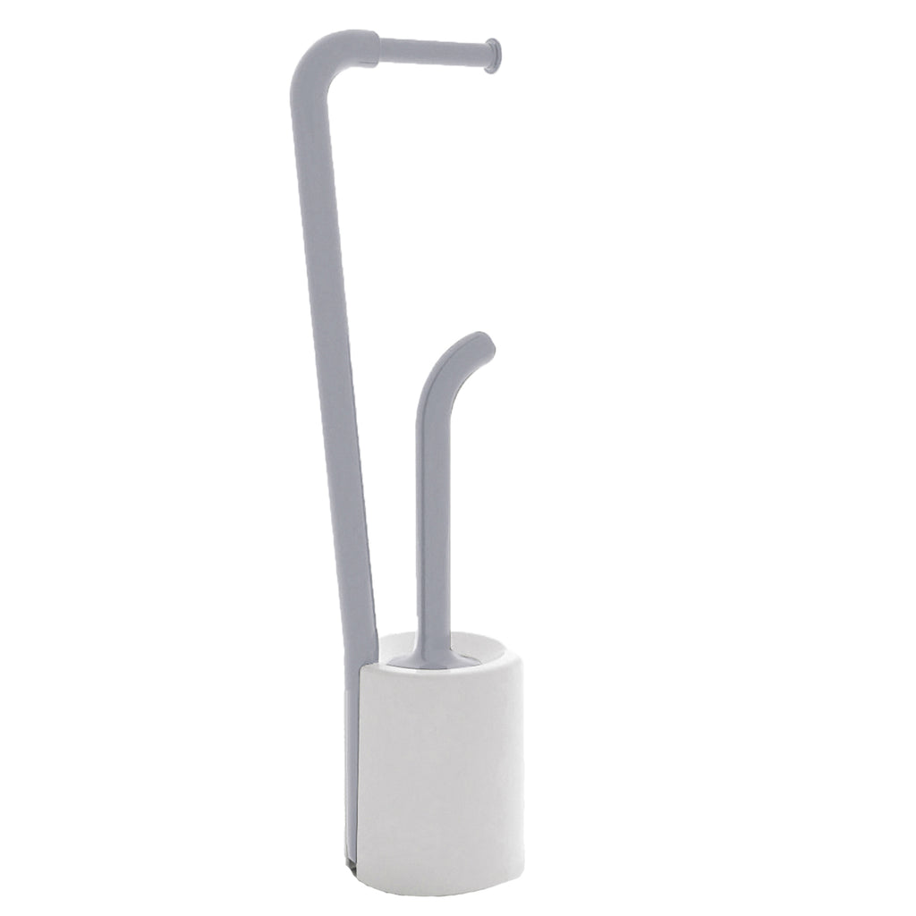 Piantana portarotolo e scopino Wc di Gedy serie Wendy - Bianco/Grigio