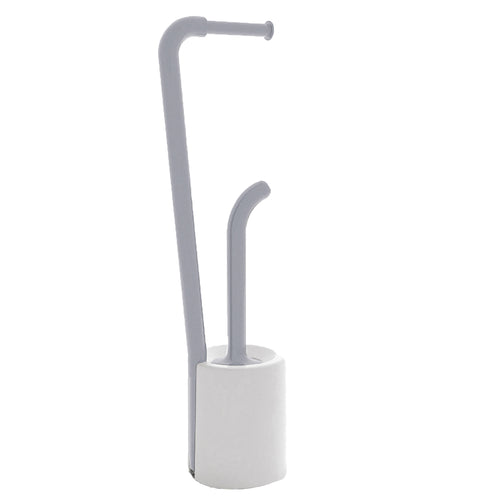 Piantana portarotolo e scopino Wc di Gedy serie Wendy - Bianco/Grigio