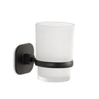 Portaspazzolini in acciaio inox e cromall Teide di Gedy - Nero Matt