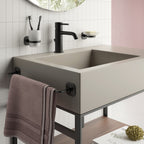 Portaspazzolini in acciaio inox e cromall Teide di Gedy - Nero Matt