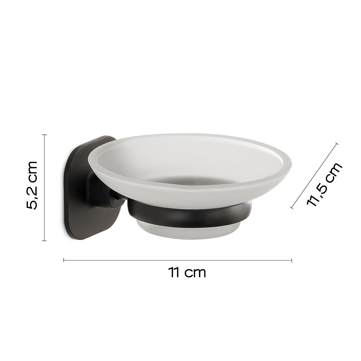 Portasapone in acciaio inox e cromall Teide di Gedy - Nero Matt
