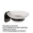 Portasapone in acciaio inox e cromall Teide di Gedy - Nero Matt