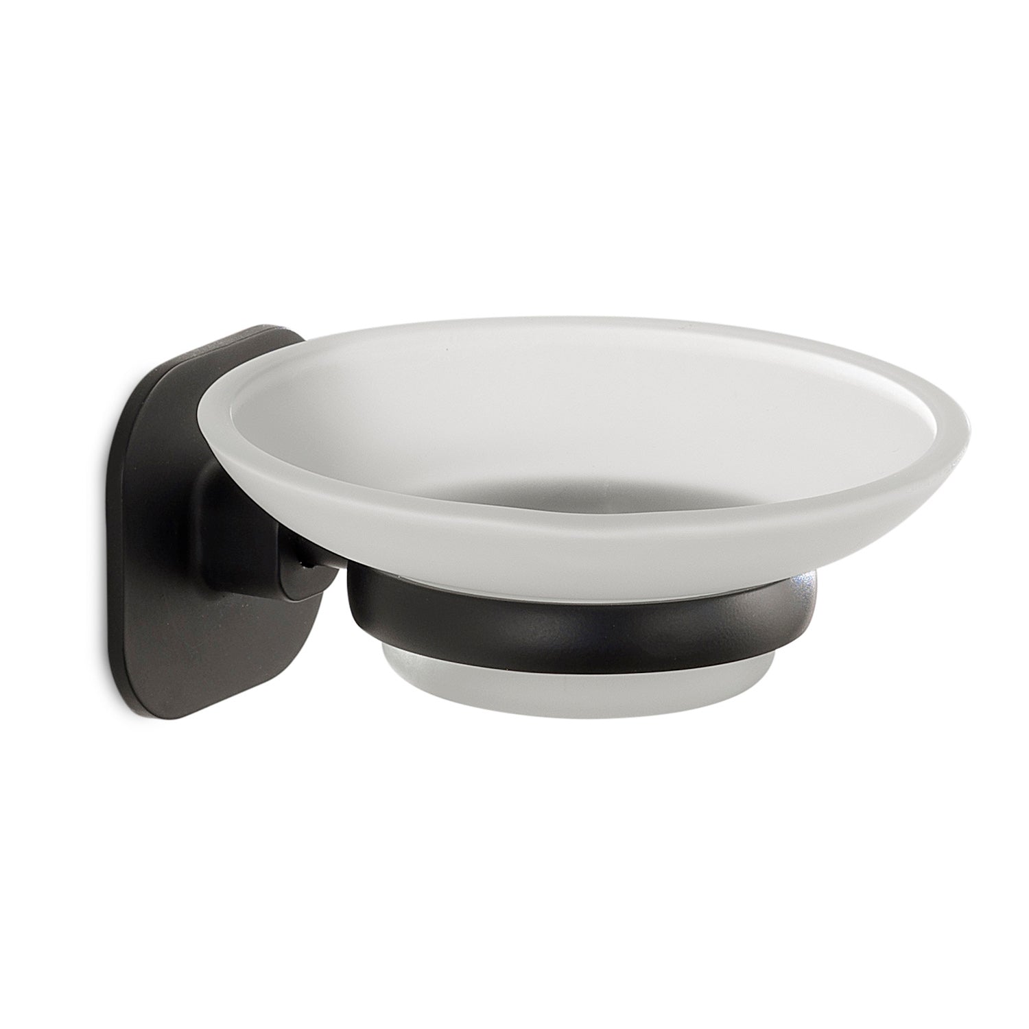 Portasapone in acciaio inox e cromall Teide di Gedy - Nero Matt
