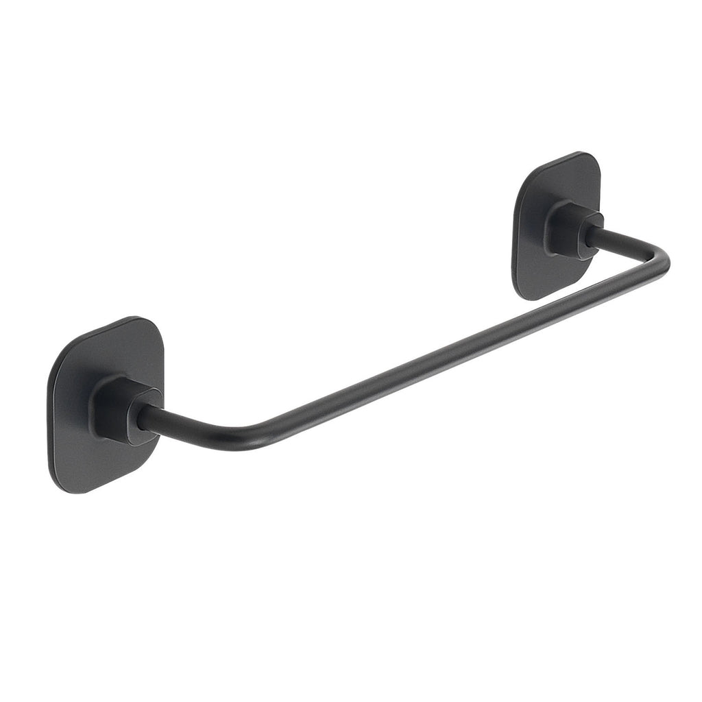 Porta asciugamani 30 cm in acciaio inox e cromall Teide di Gedy - Nero Matt