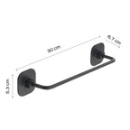 Porta asciugamani 30 cm in acciaio inox e cromall Teide di Gedy - Nero Matt