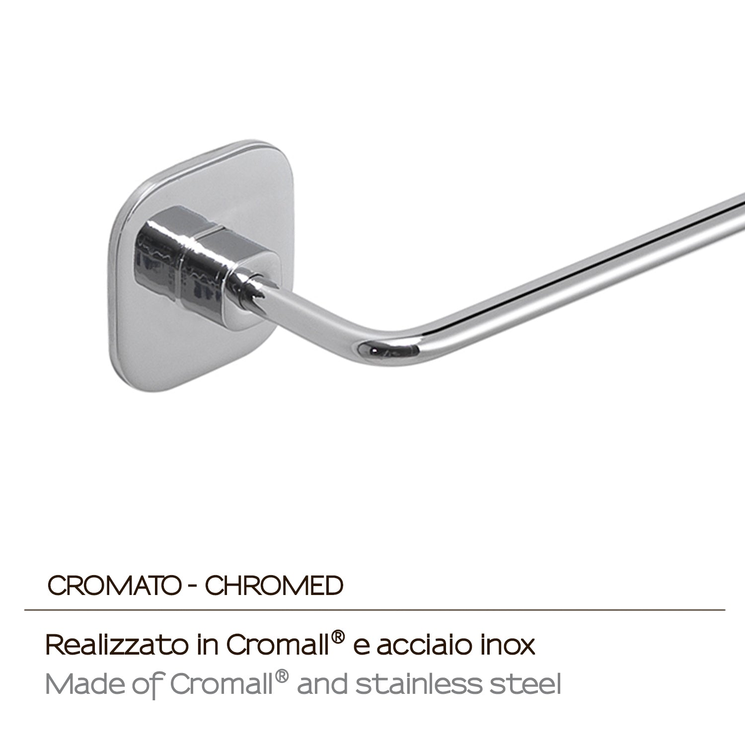 Porta asciugamani 45 cm in acciaio inox e cromall Teide di Gedy - Cromato