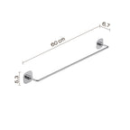Porta asciugamani 60 cm in acciaio inox e cromall Teide di Gedy - Cromato