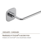 Porta asciugamani 60 cm in acciaio inox e cromall Teide di Gedy - Cromato