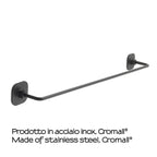 Porta asciugamani 60 cm in acciaio inox e cromall Teide di Gedy - Nero Matt
