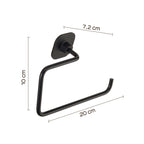 Porta asciugamani ad anello in acciaio inox e cromall Teide di Gedy - Nero Matt