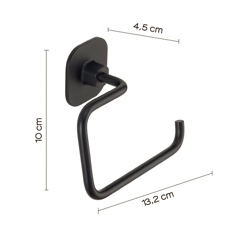 Porta carta igienica in acciaio inox e cromall Teide di Gedy - Nero Matt