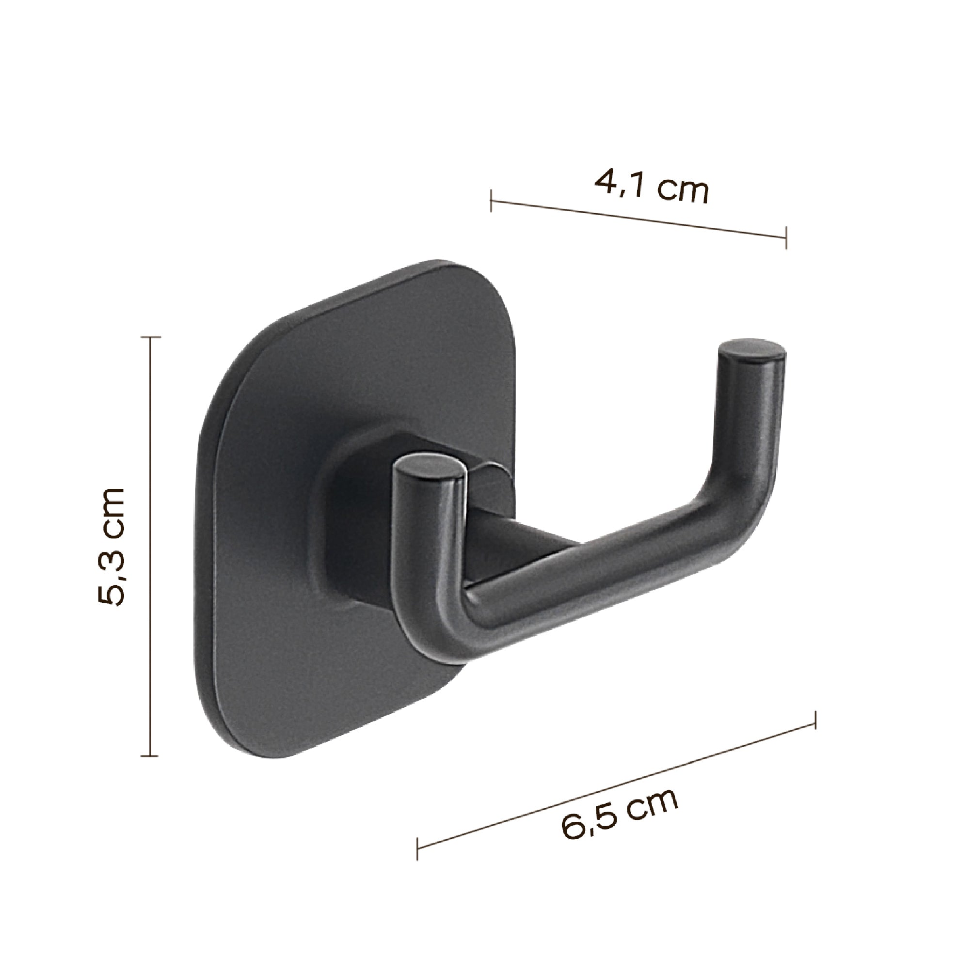 Appendiabiti doppio in acciaio inox e cromall Teide di Gedy - Nero Matt