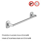 Porta asciugamani 45 cm a parete di Gedy serie Everest - Cromato