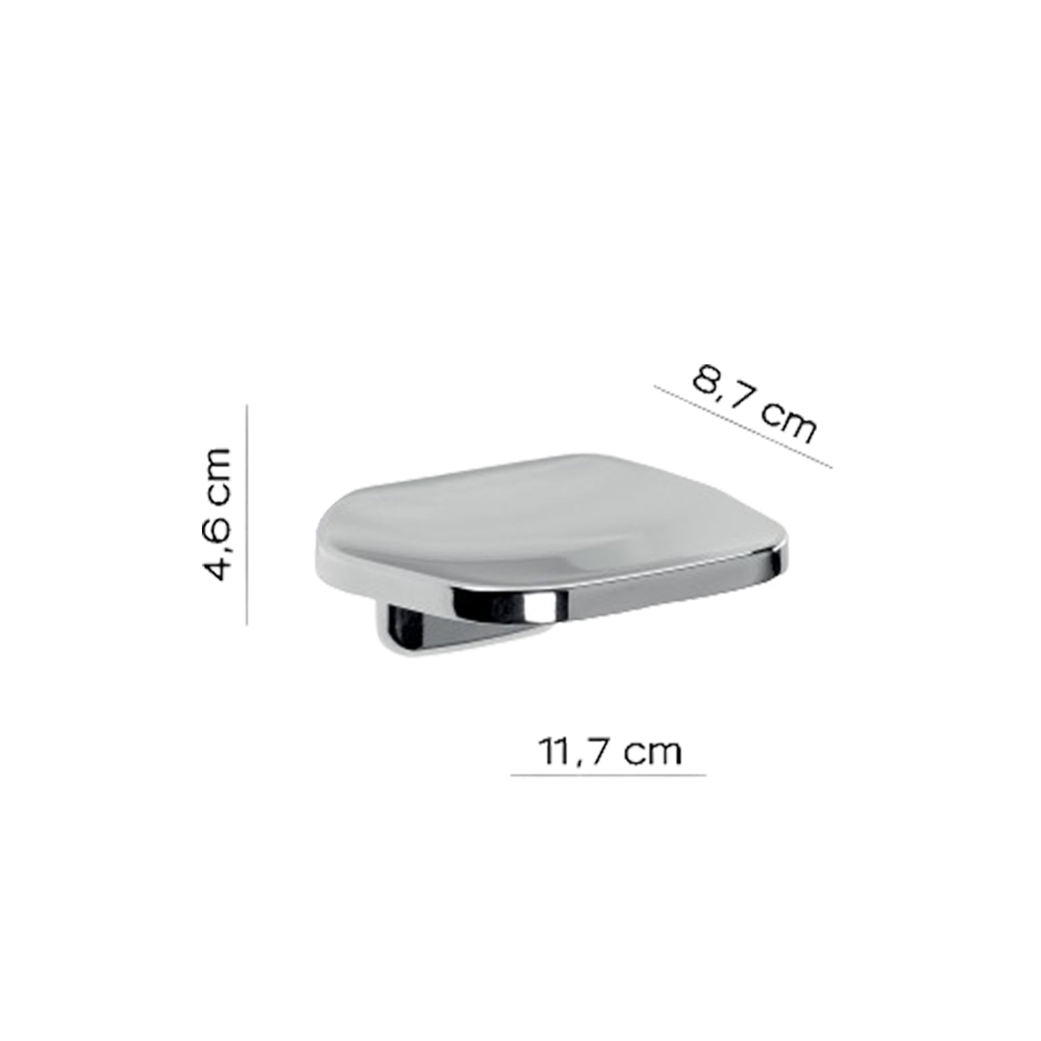 Portasapone a muro in alluminio anodizzato di Gedy serie K2 - Cromato