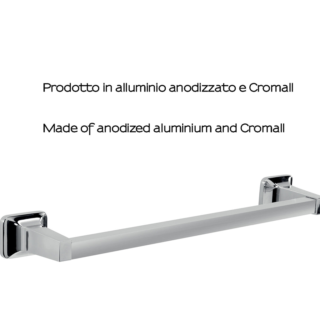 Porta asciugamani 45 cm in alluminio anodizzato di Gedy serie K2 - Cromato