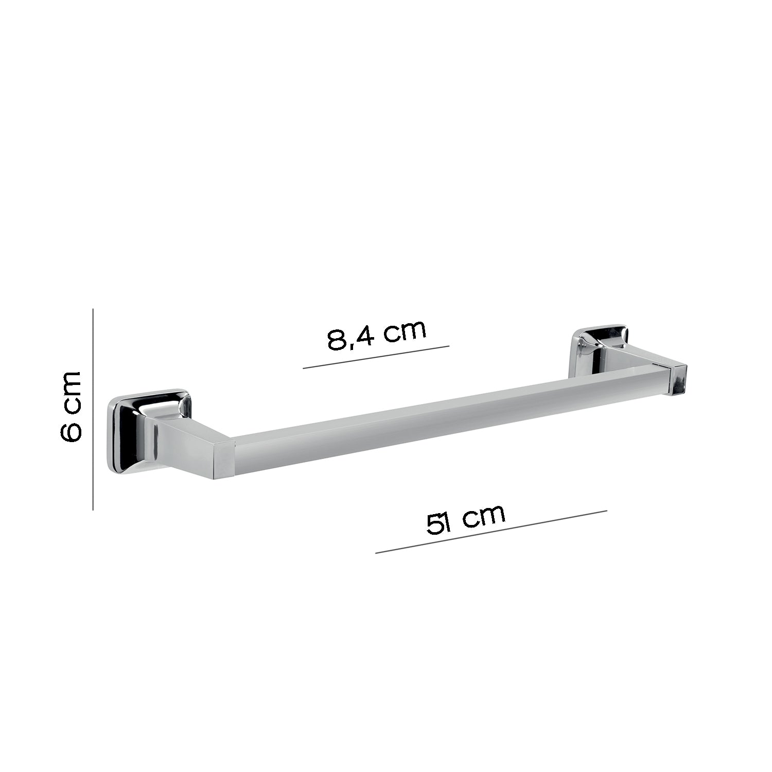 Porta asciugamani 45 cm in alluminio anodizzato di Gedy serie K2 - Cromato