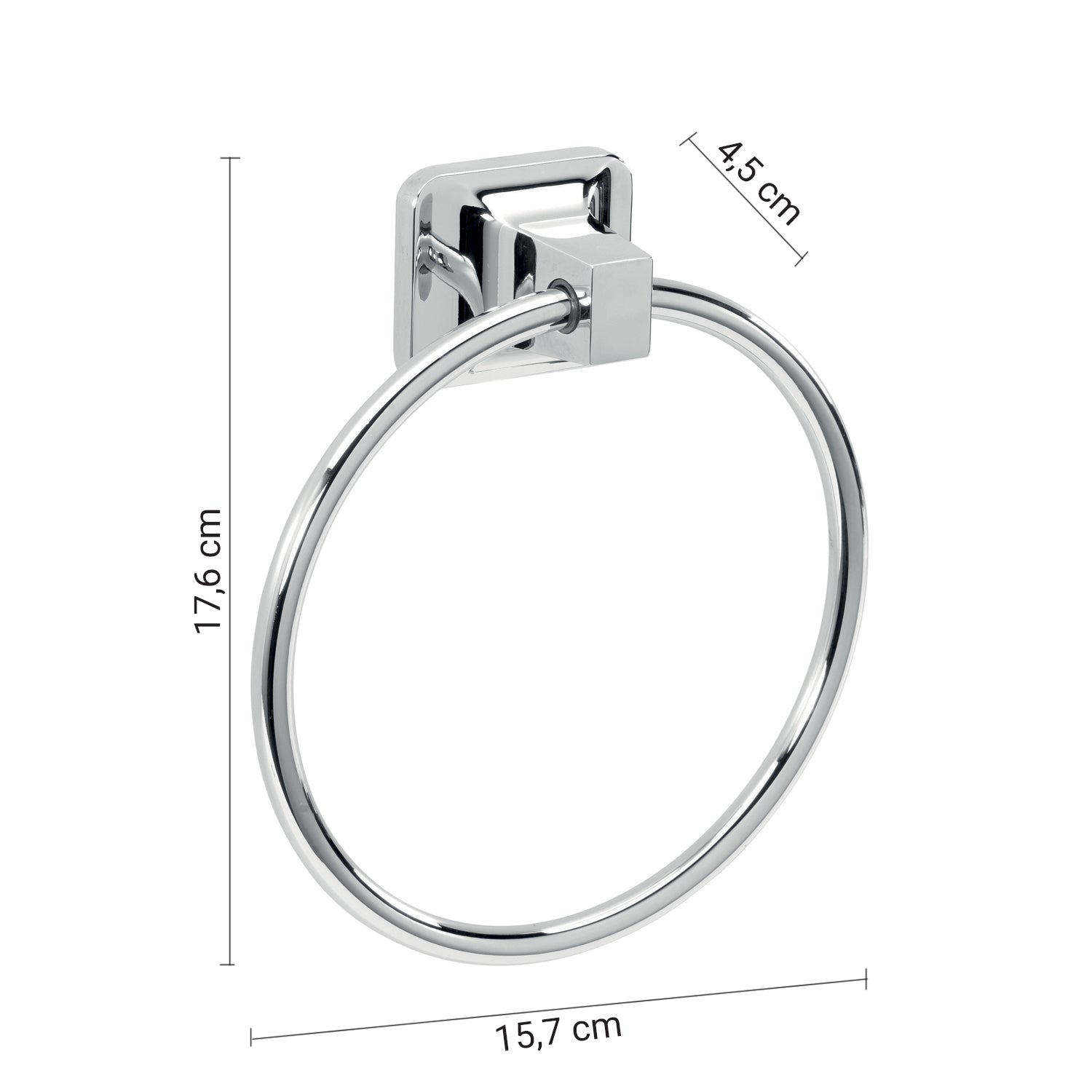 Porta asciugamani ad anello in alluminio anodizzato di Gedy serie K2 - Cromato