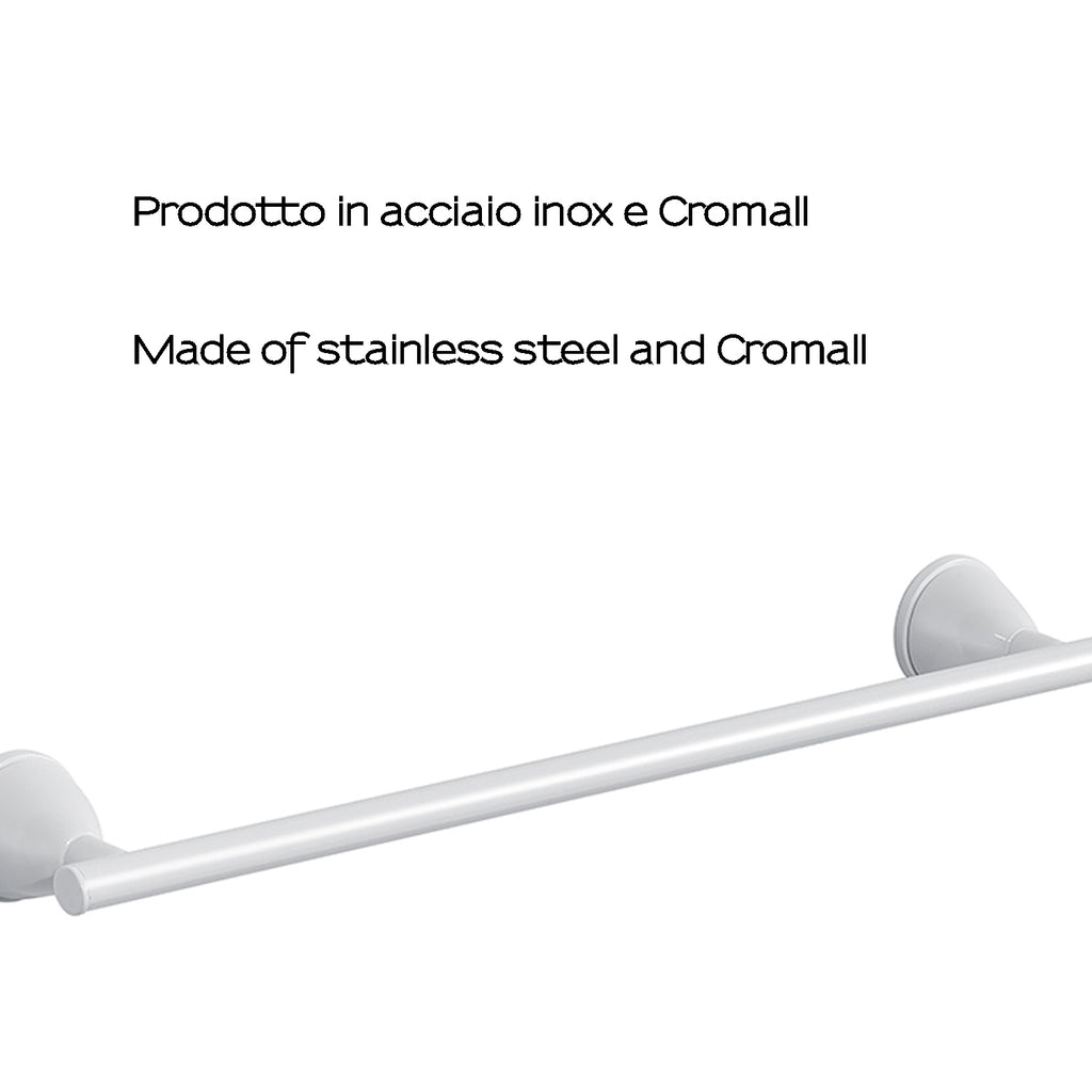 Porta asciugamani 35 cm in Acciaio Inox Genziana di Gedy - Bianco