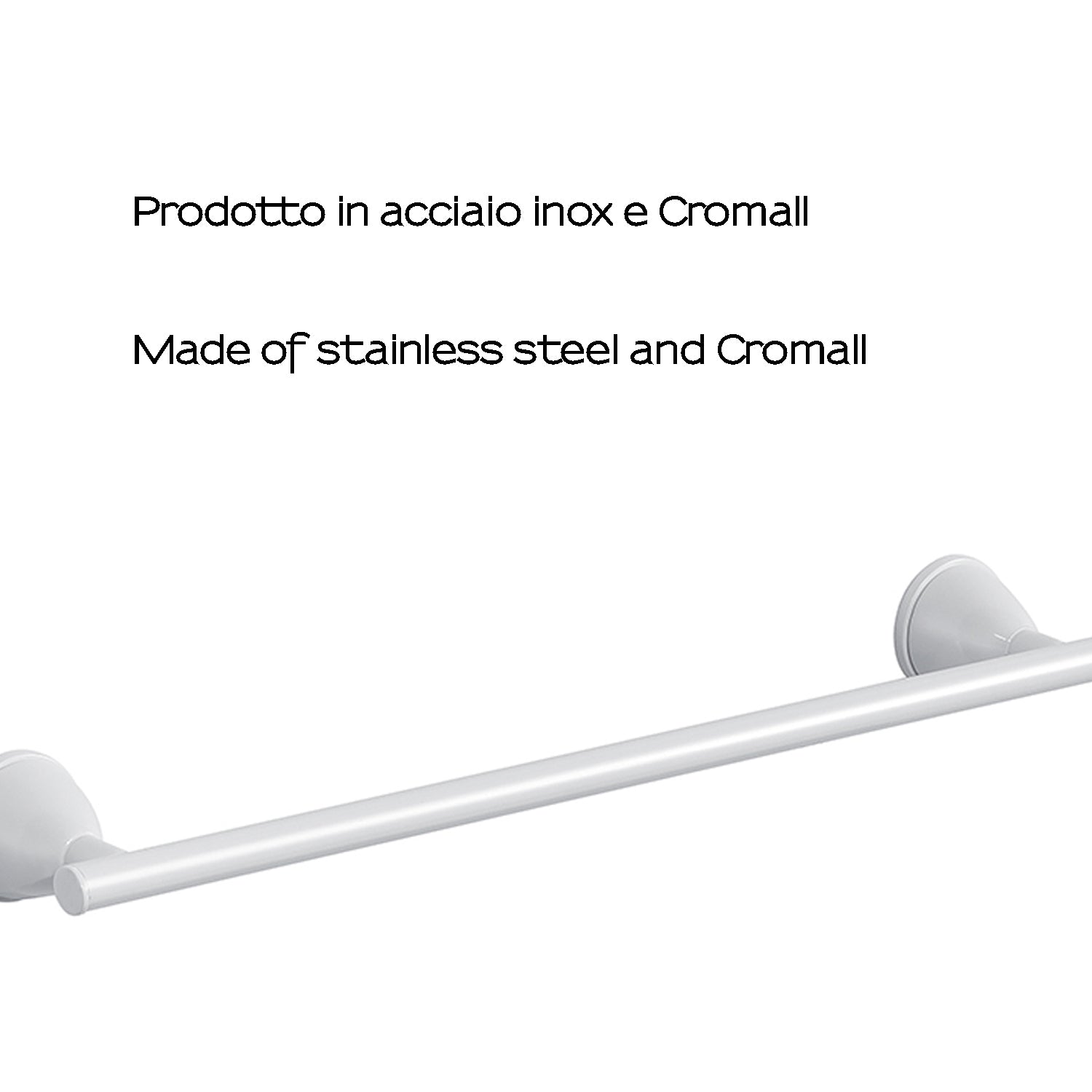 Porta asciugamani 35 cm in Acciaio Inox Genziana di Gedy - Bianco