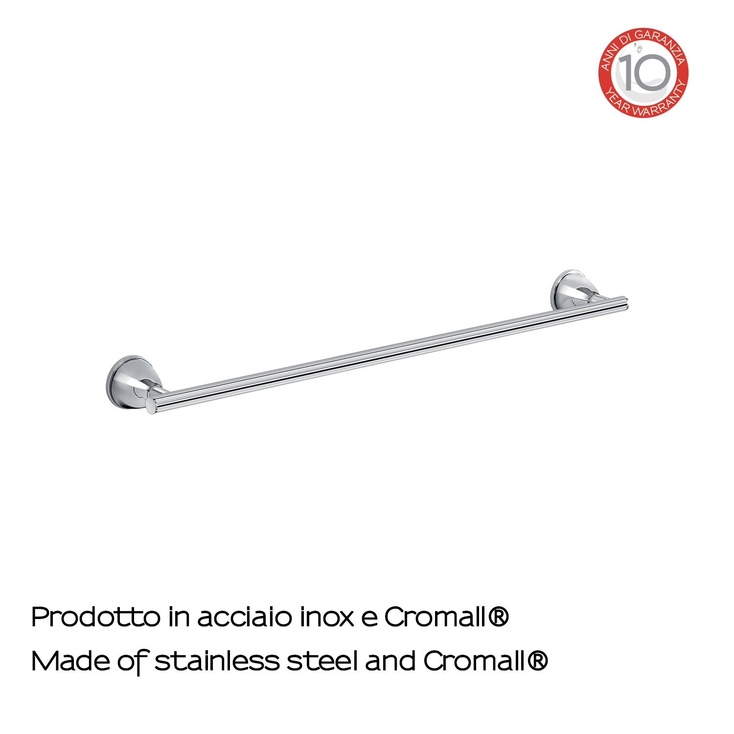 Porta asciugamani 45 cm in Acciaio Inox Genziana di Gedy - Cromato