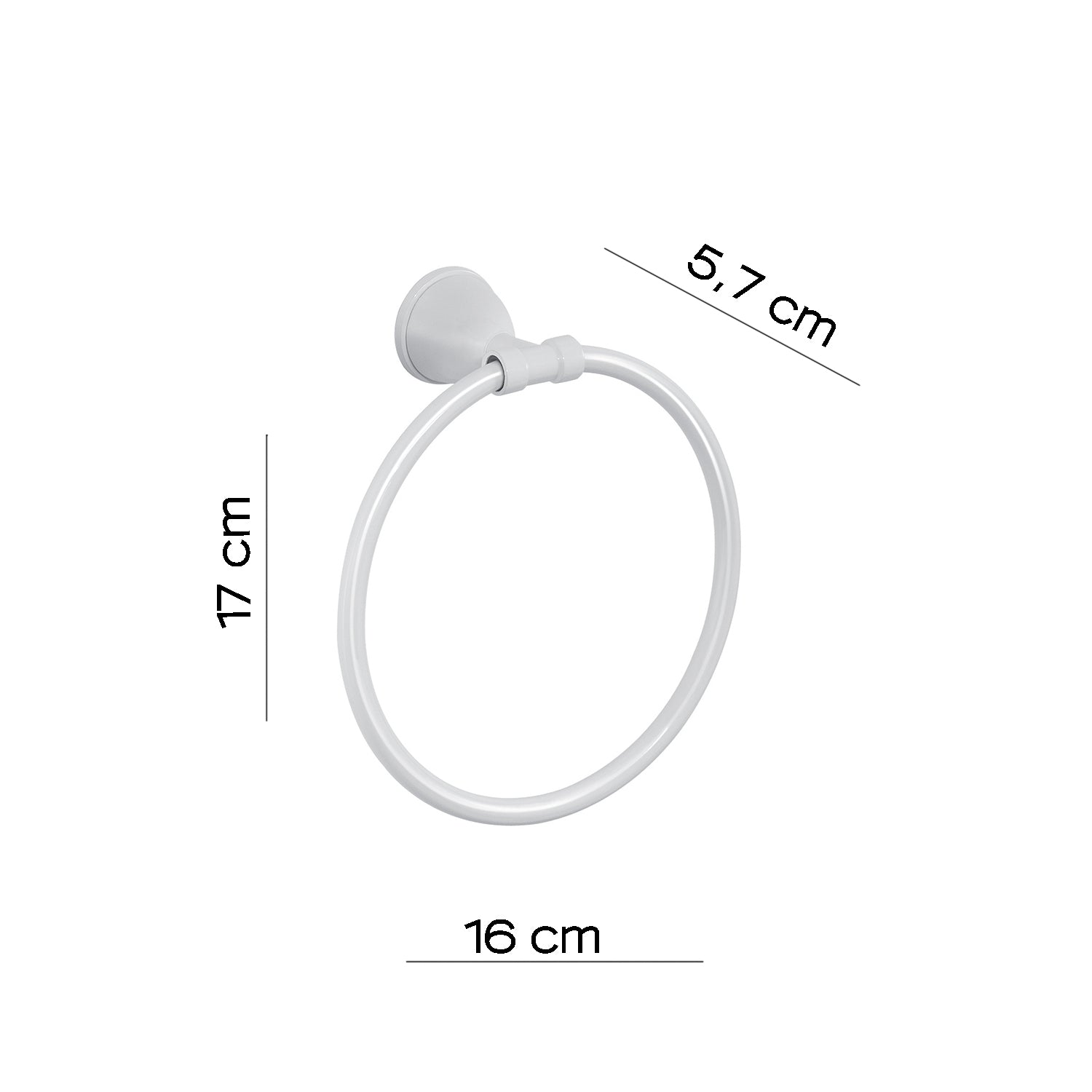 Porta asciugamani ad anello in Acciaio Inox Genziana di Gedy - Bianco