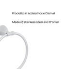 Porta asciugamani ad anello in Acciaio Inox Genziana di Gedy - Bianco
