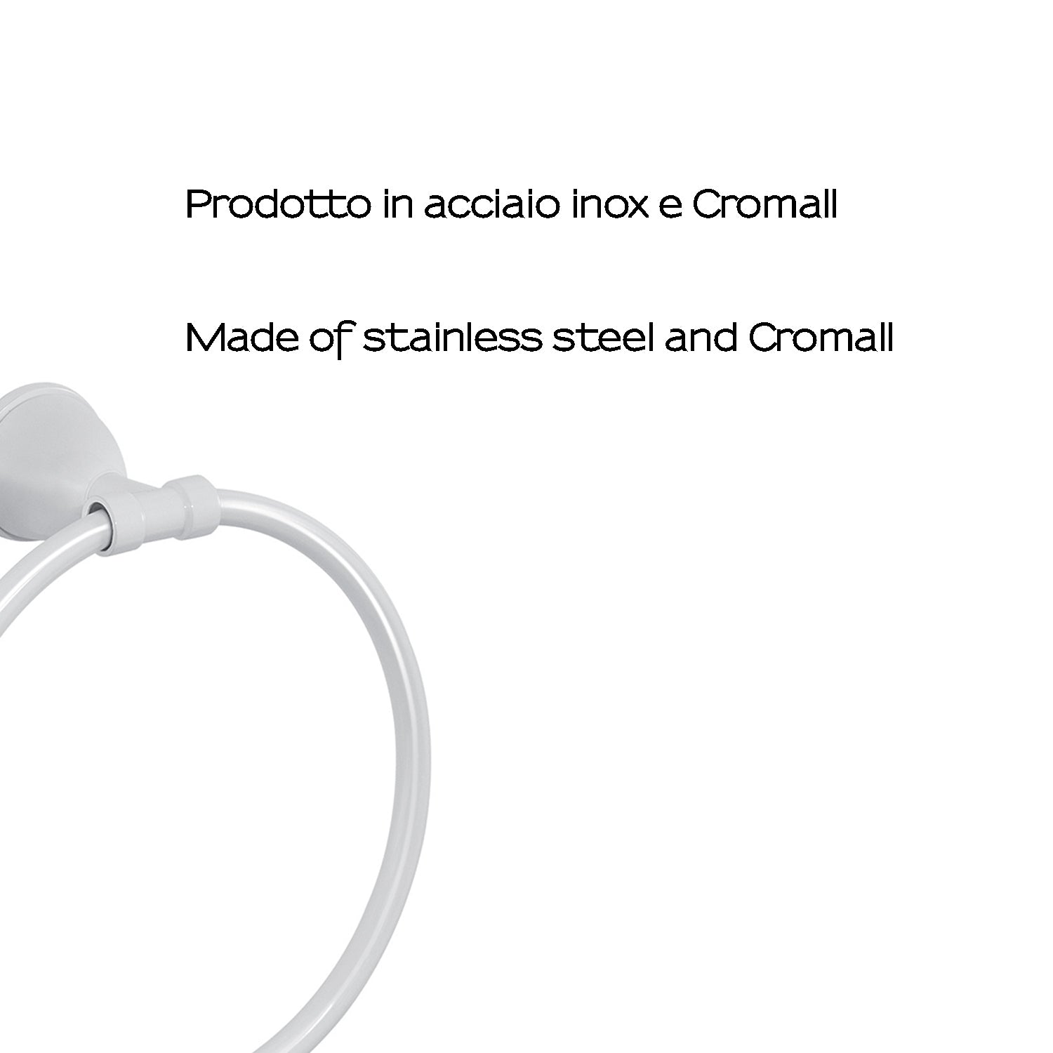 Porta asciugamani ad anello in Acciaio Inox Genziana di Gedy - Bianco