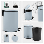 Pattumiera a pedale 5L in Acciaio modello Adelar - Blu Ghiaccio Opaco