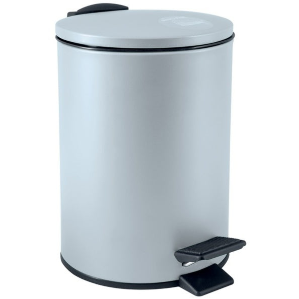 Pattumiera a pedale 5L in Acciaio modello Adelar - Blu Ghiaccio Opaco