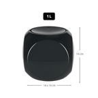 Pattumiera 1L a forma di Dado con coperchio basculante - Nero