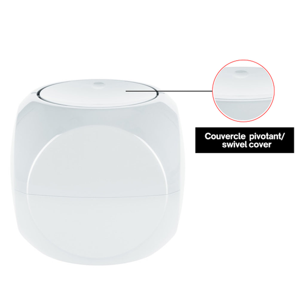 Pattumiera 1L a forma di Dado con coperchio basculante - Bianco