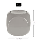 Pattumiera 1L a forma di Dado con coperchio basculante - Tortora