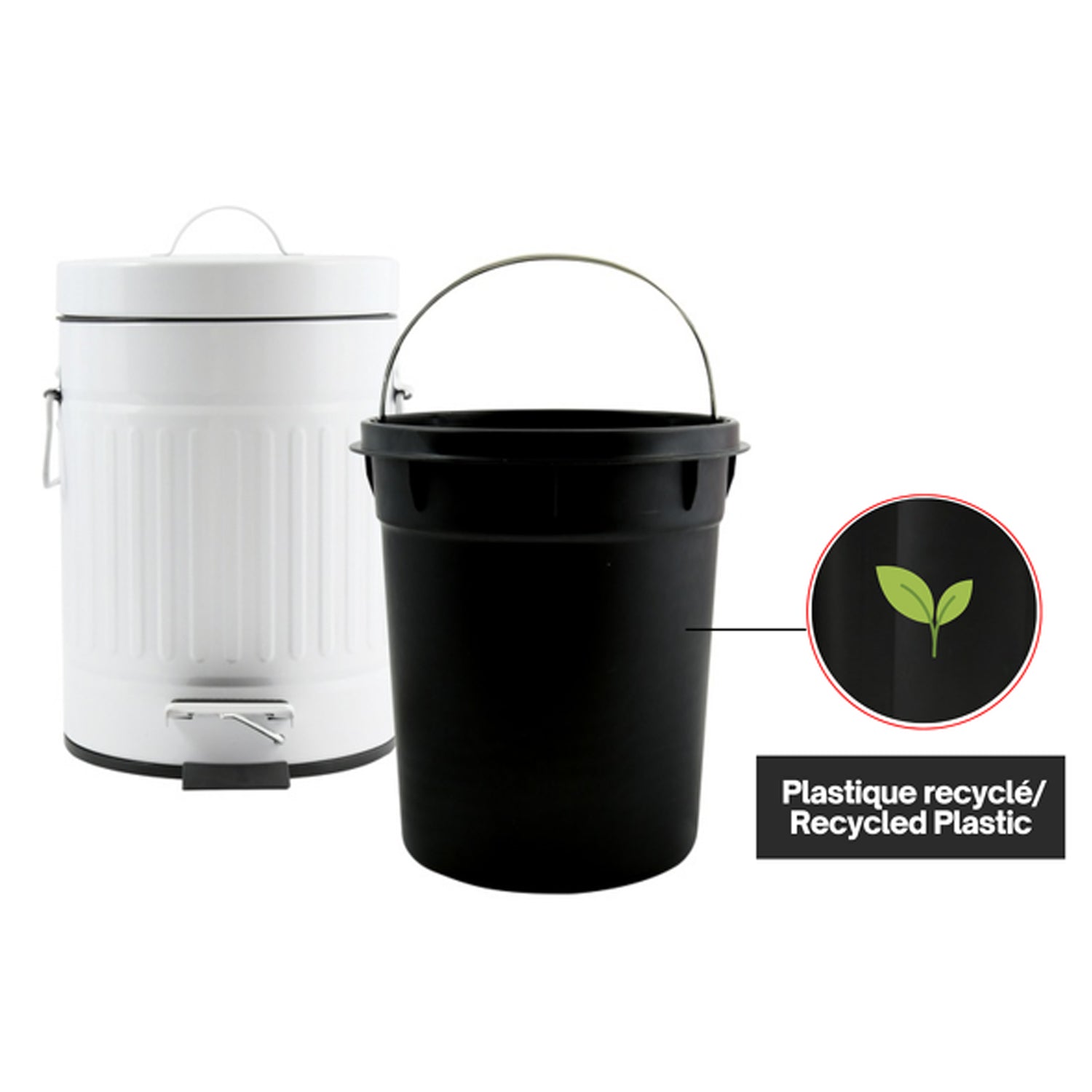 Pattumiera a pedale in Acciaio da 3L modello Habana - Bianco