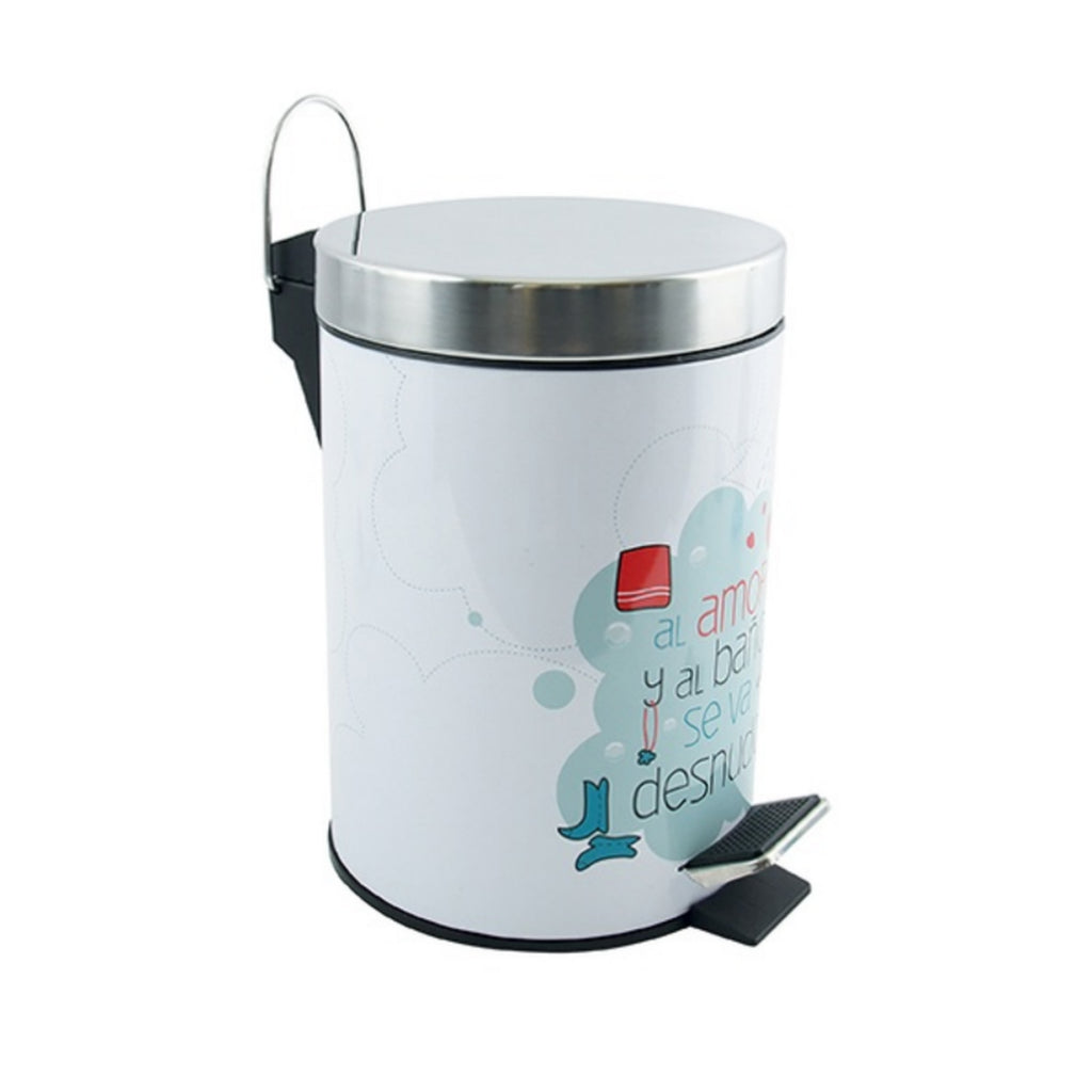 Pattumiera a pedale in Acciaio Inox da 3L modello Decors Bath & Love - Multicolore