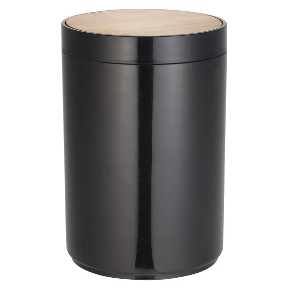Pattumiera in polipropilene e bambÃ¹ da 5L modello Oslo - Nero