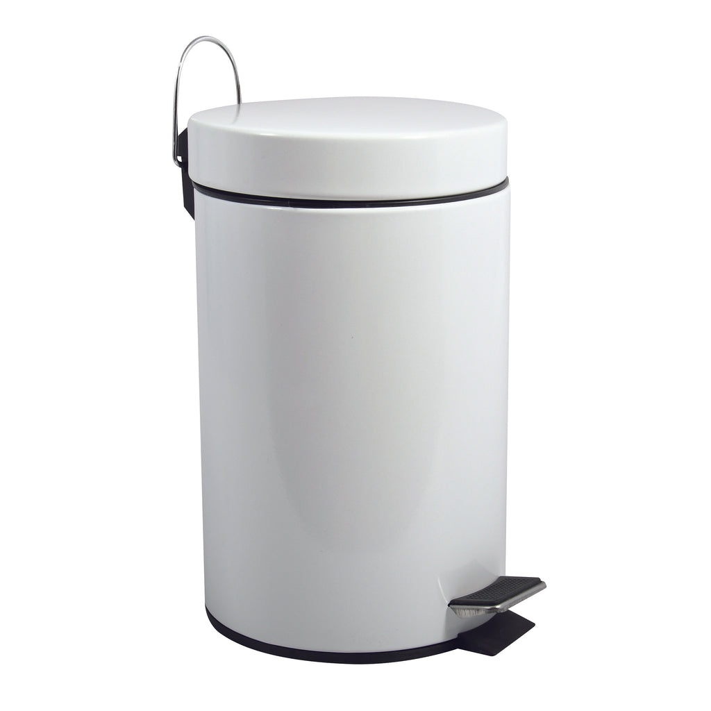 Pattumiera a pedale da 12L in Acciaio Inox modello Unis - Bianco