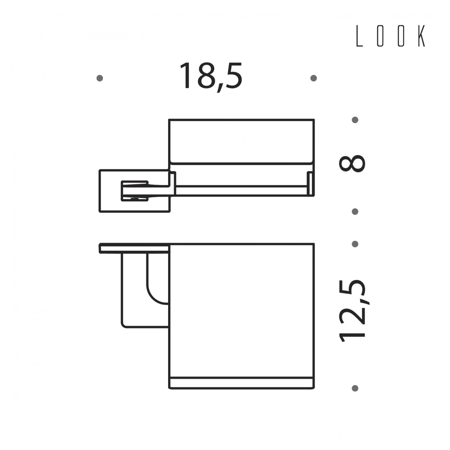 Porta rotolo coperto nero collezione Look  di Colombo Design