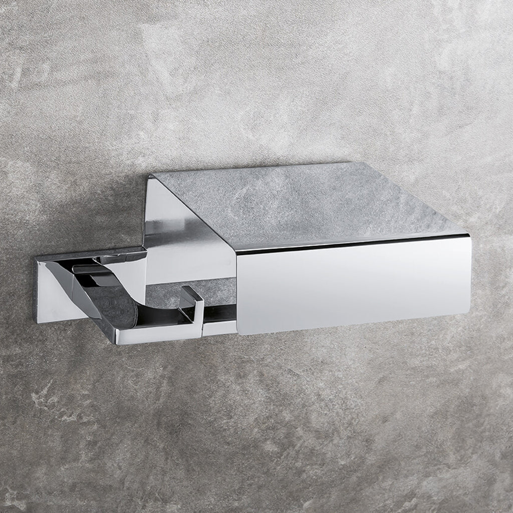 Porta rotolo coperto nero collezione Look  di Colombo Design