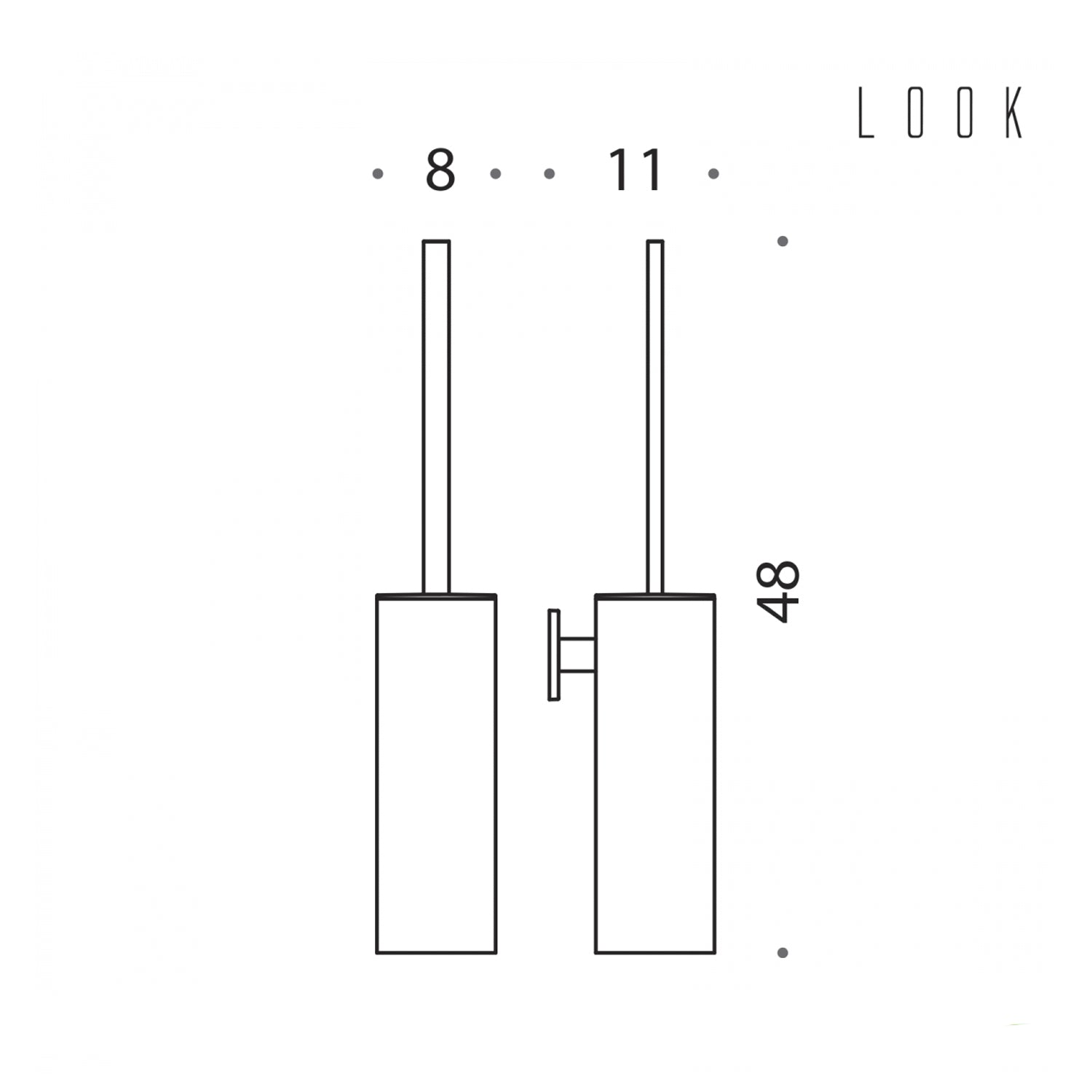 Porta scopino in abs collezione Look  di Colombo Design