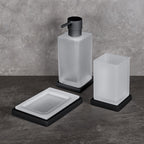 Porta sapone d'appoggio nero collezione Look di Colombo Design
