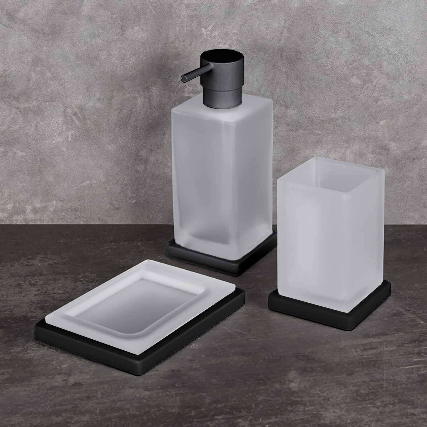 Porta sapone d'appoggio nero collezione Look di Colombo Design