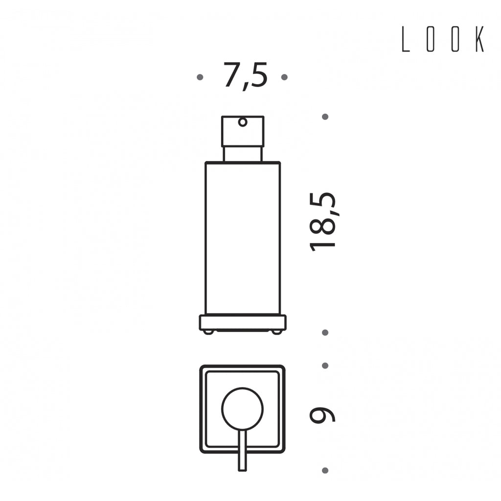 Spandisapone d'appoggio nero opaco collezione Look di Colombo Design