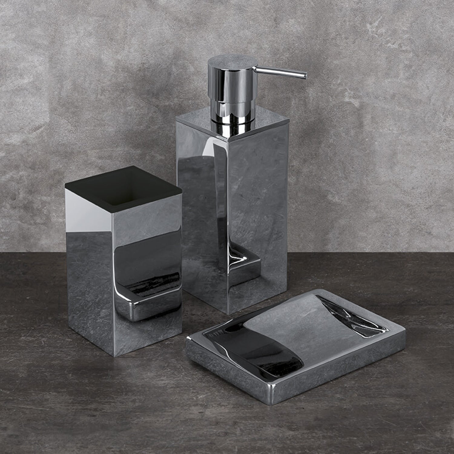 Porta bicchiere d'appoggio in ottone cromato collezione Look di Colombo Design