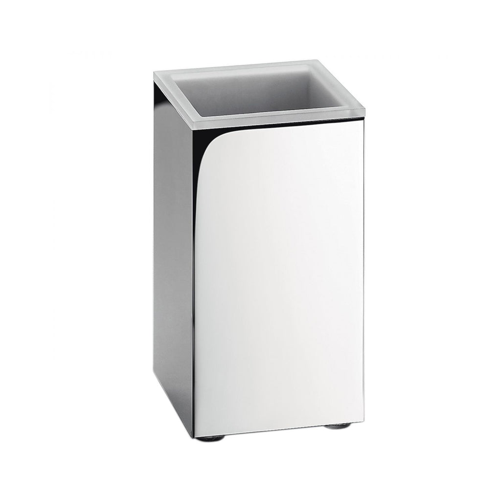 Porta bicchiere d'appoggio in ottone cromato collezione Look di Colombo Design