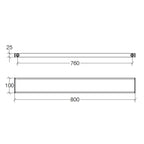 Porta asciugamani o porta accessori 800 mm in ottone cromato Skuara di Lineabeta