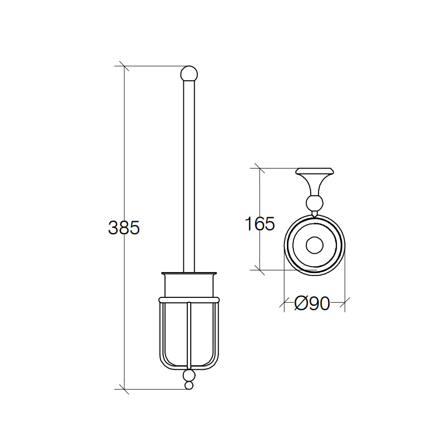 Supporto per portascopino wc con scopino Venessia by Lineabeta in ottone cromato