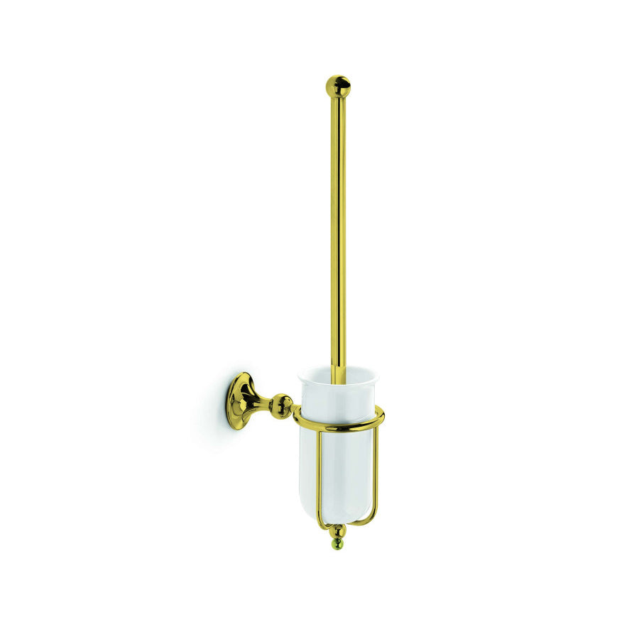 Supporto per portascopino wc con scopino Venessia by Lineabeta in ottone oro