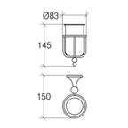 Portabicchiere in ottone con bicchiere in porcellana Venessia di Lineabeta cromo