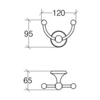 Appendino porta asciugamani doppio in ottone Oro di Lineabeta modello Venessia