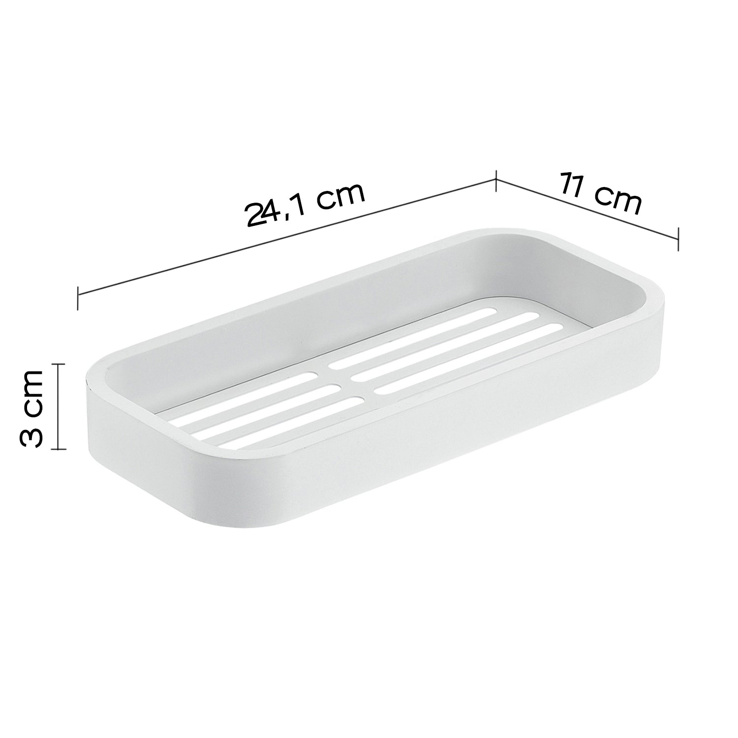 Portaoggetti doccia Rettangolare Outline in Acciaio Inox AISI 304 di Gedy - Bianco Matt
